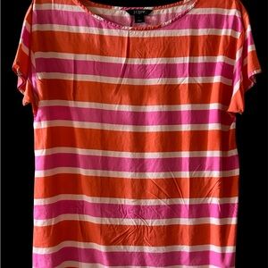 J. Crew Women's Striped Orange and Pink Top size S